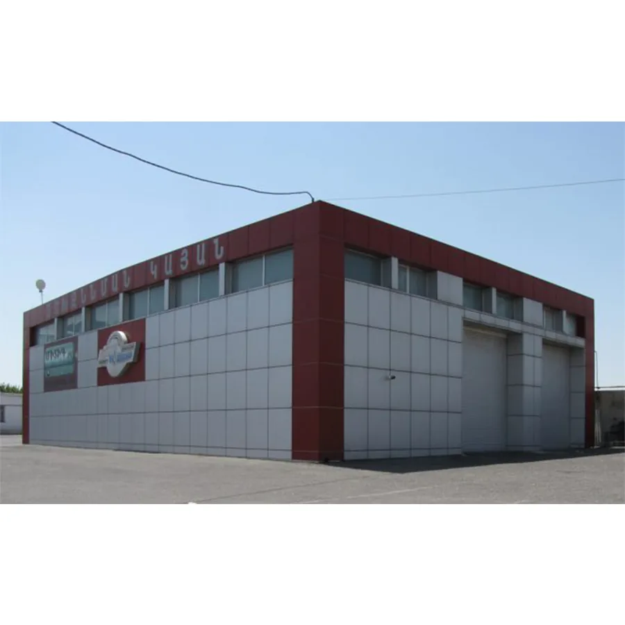 Car service building with garage doors